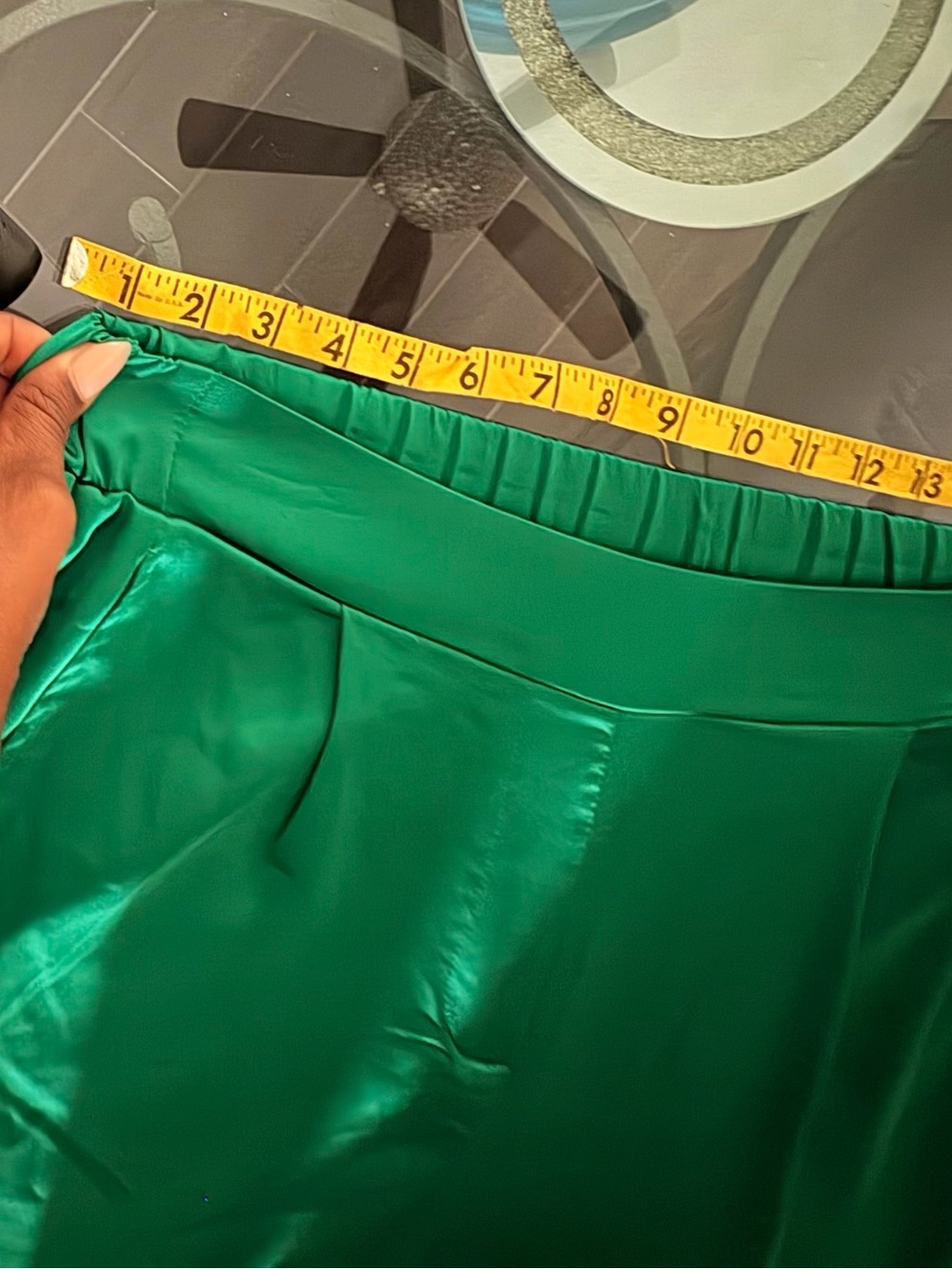 Rachel Zoe Teal- emerald Satin A-Line pants - Picture 7 of 7